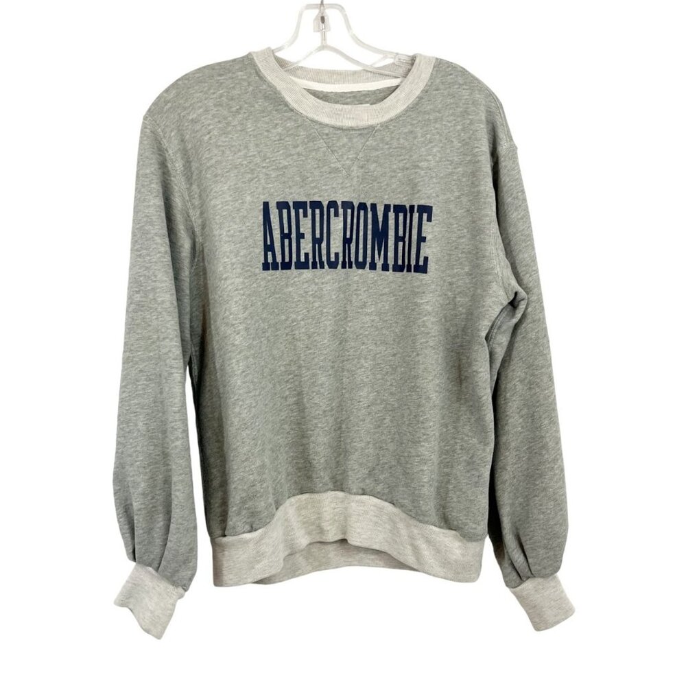 Abercrombie & Fitch Soft AF Logo Spellout‎ Crewneck Sweatshirt Preppy - Size XS